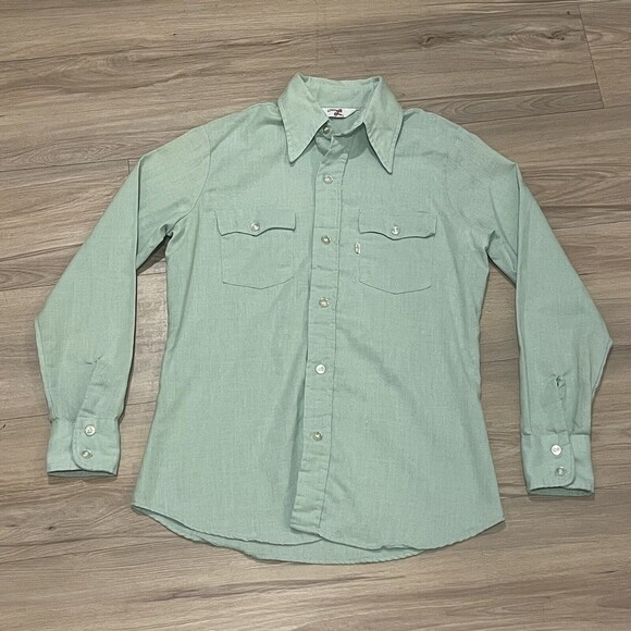 VTG Big E Levi’s Button Down Military Style Shirt Men's XS - Picture 1 of 5